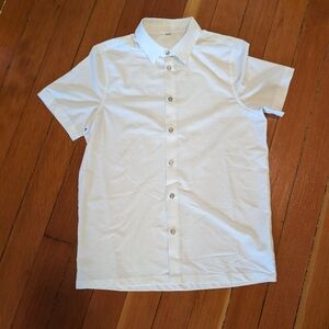 Vuori Manhattan Shirt Men Small S White Short Lightweight Stretch Button Up Flaw